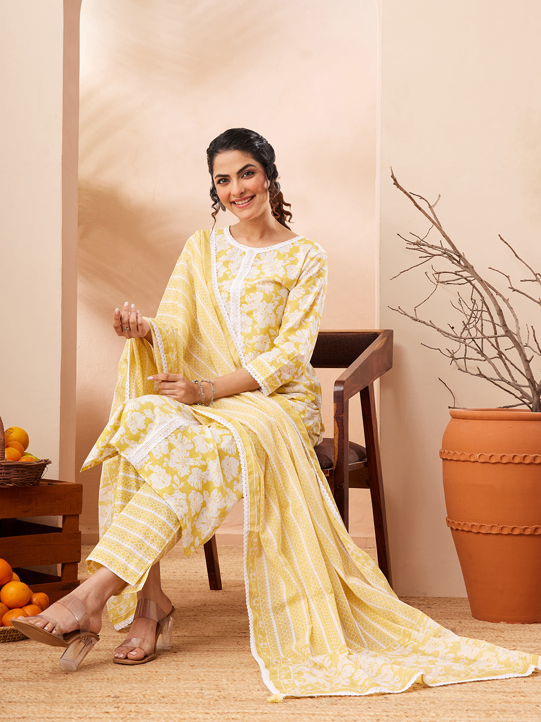Yellow 3-Piece Kurta Set