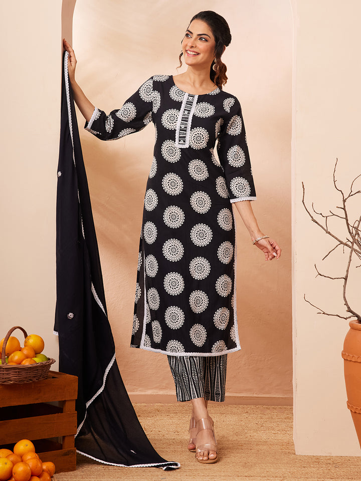 Black 3-Piece Kurta Set