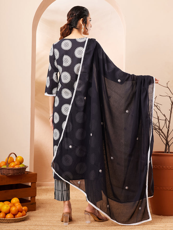 Black 3-Piece Kurta Set