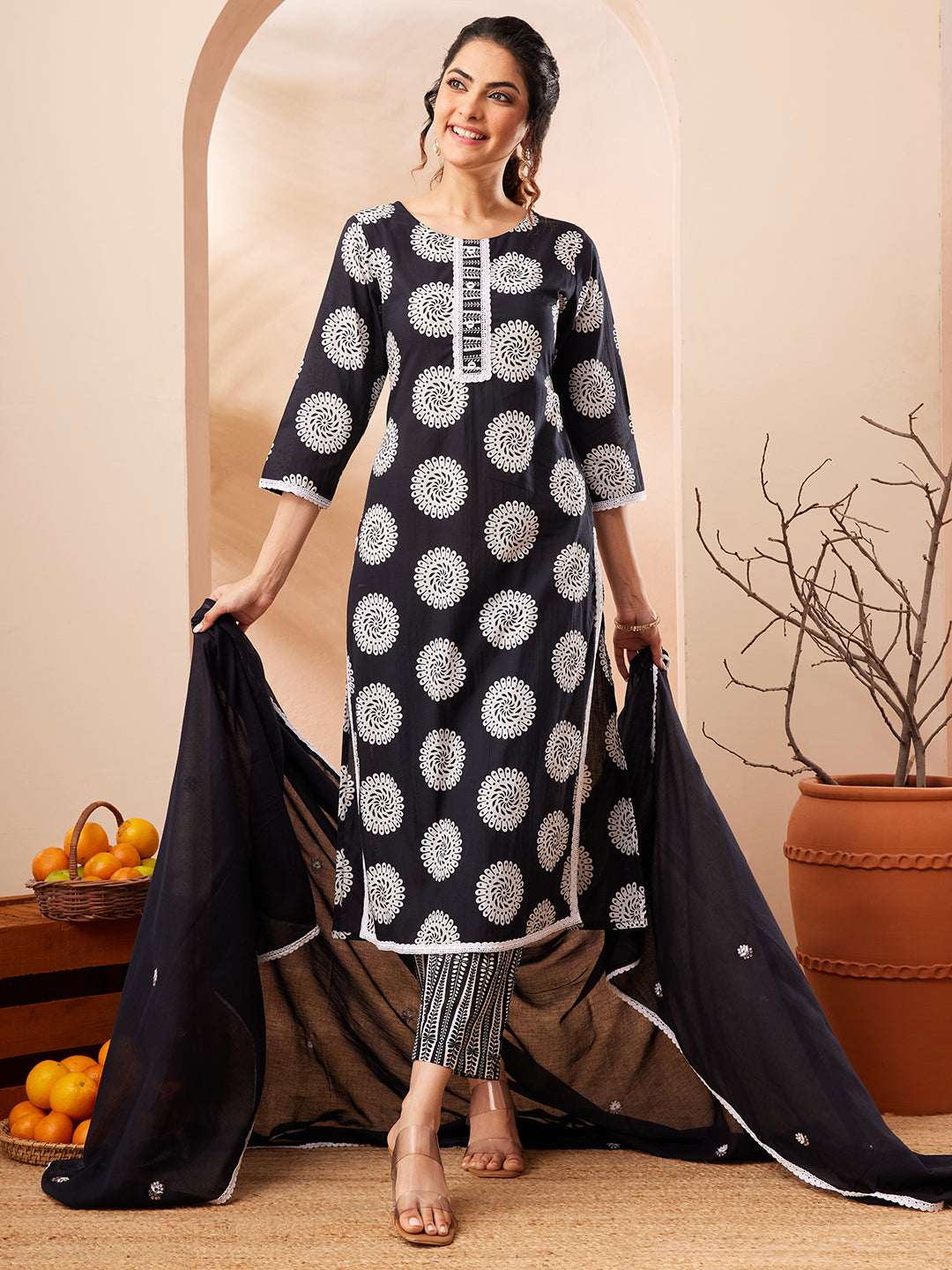 Black 3-Piece Kurta Set