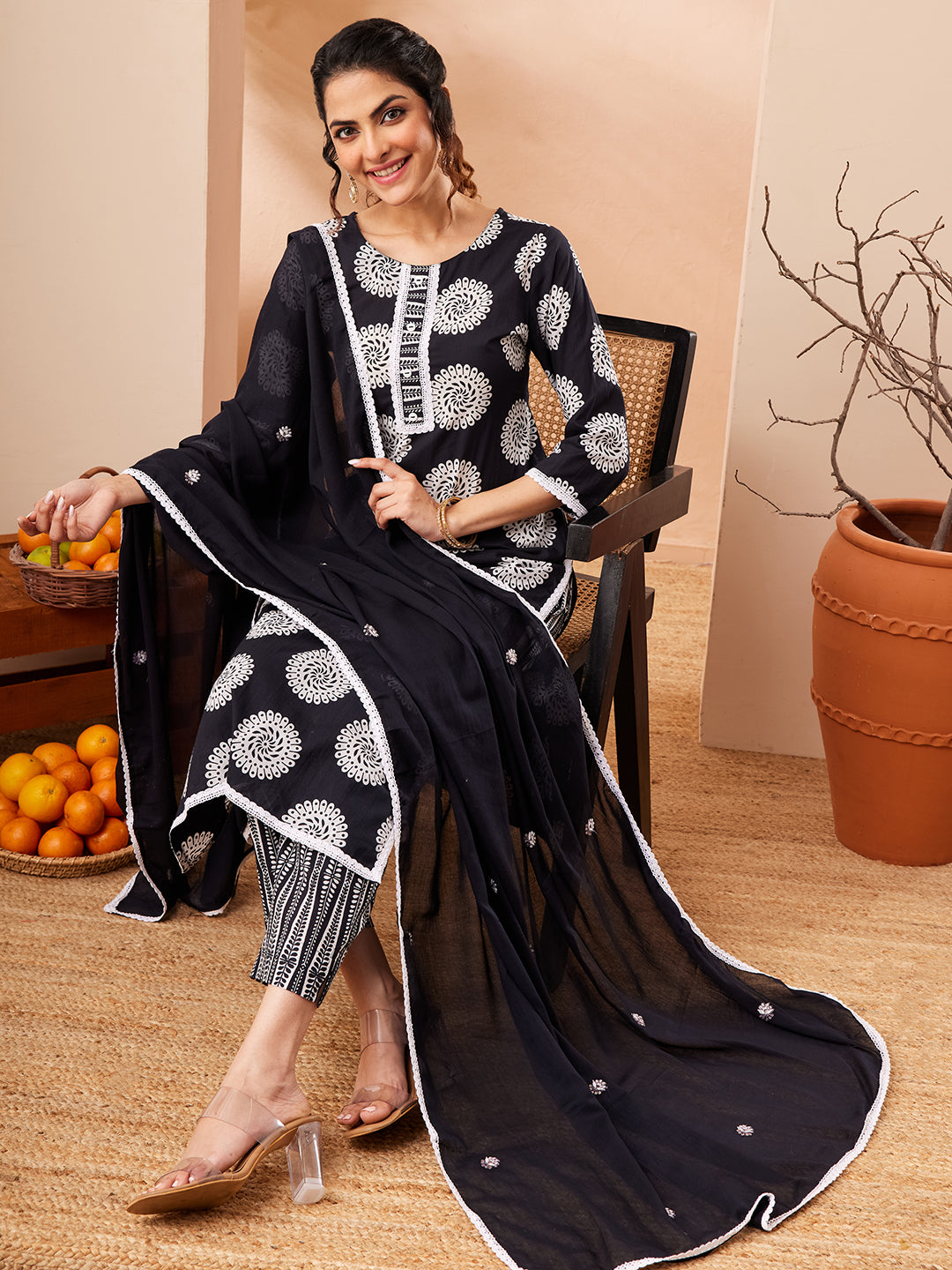 Black 3-Piece Kurta Set
