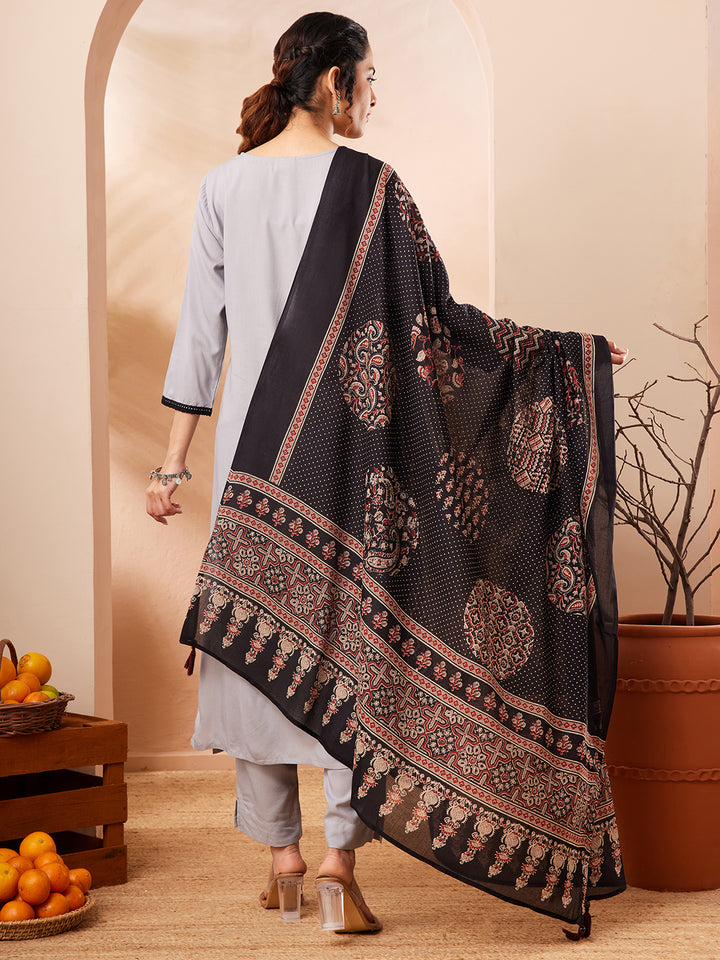 Grey 3-Piece Kurta Set