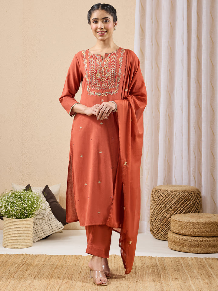 Red 3-Piece Kurta Set