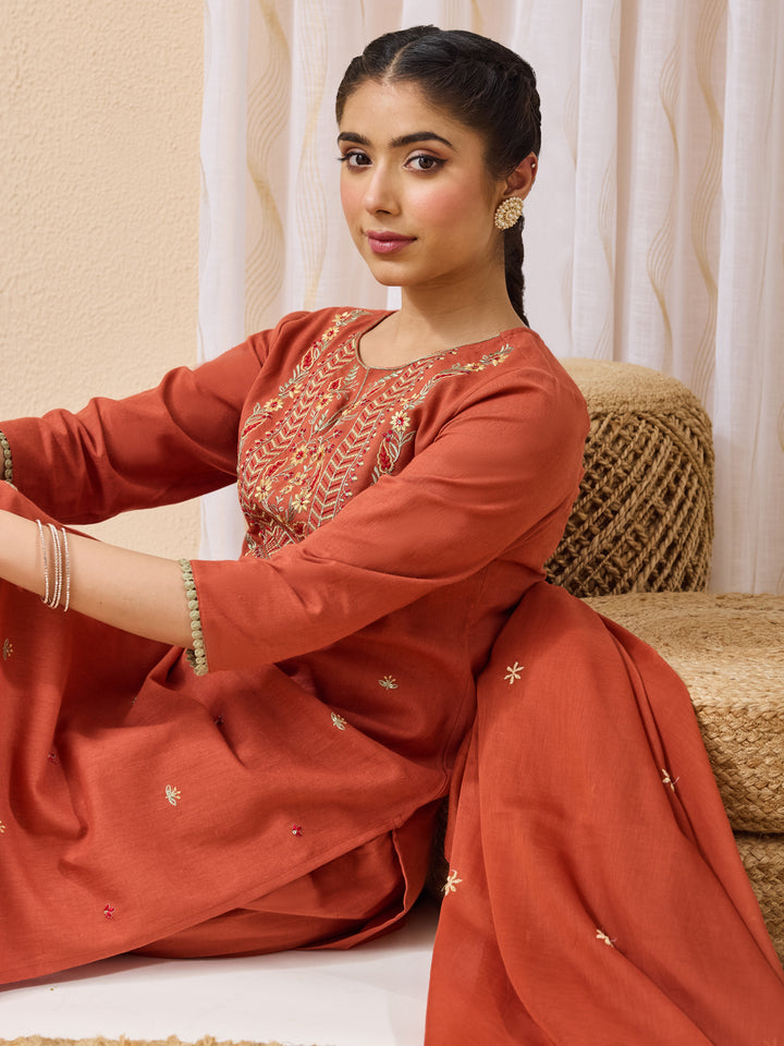 Red 3-Piece Kurta Set
