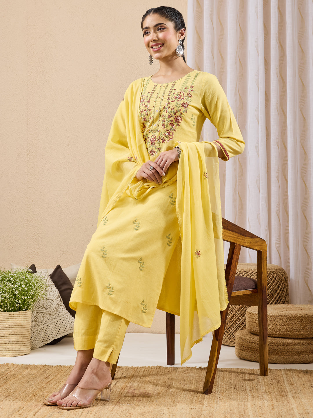 Yellow 3-Piece Kurta Set