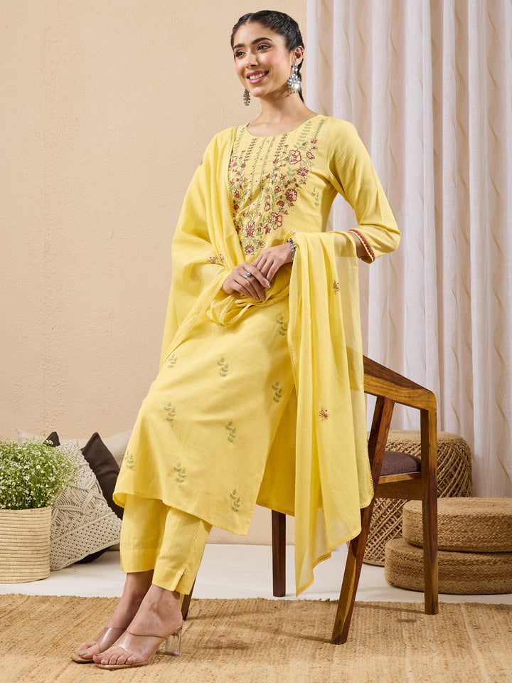 Yellow 3-Piece Kurta Set