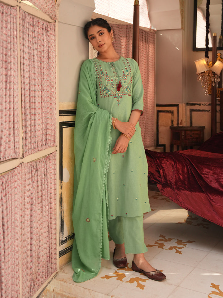 Green 3-Piece Kurta Set