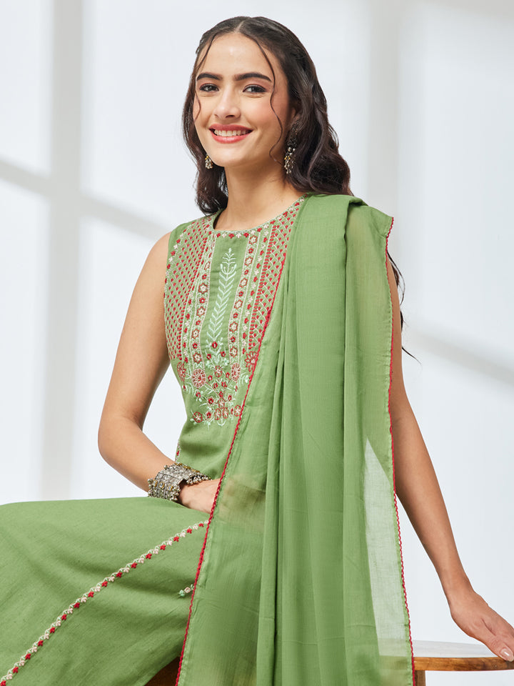 Green 3-Piece Kurta Set