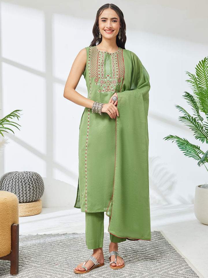 Green 3-Piece Kurta Set