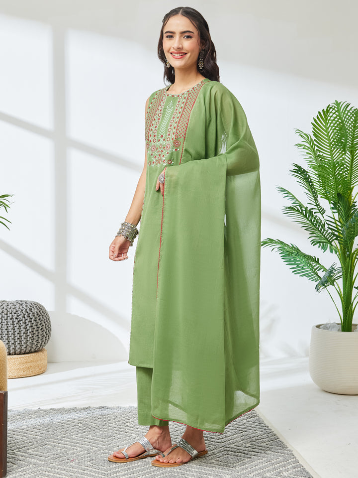 Green 3-Piece Kurta Set