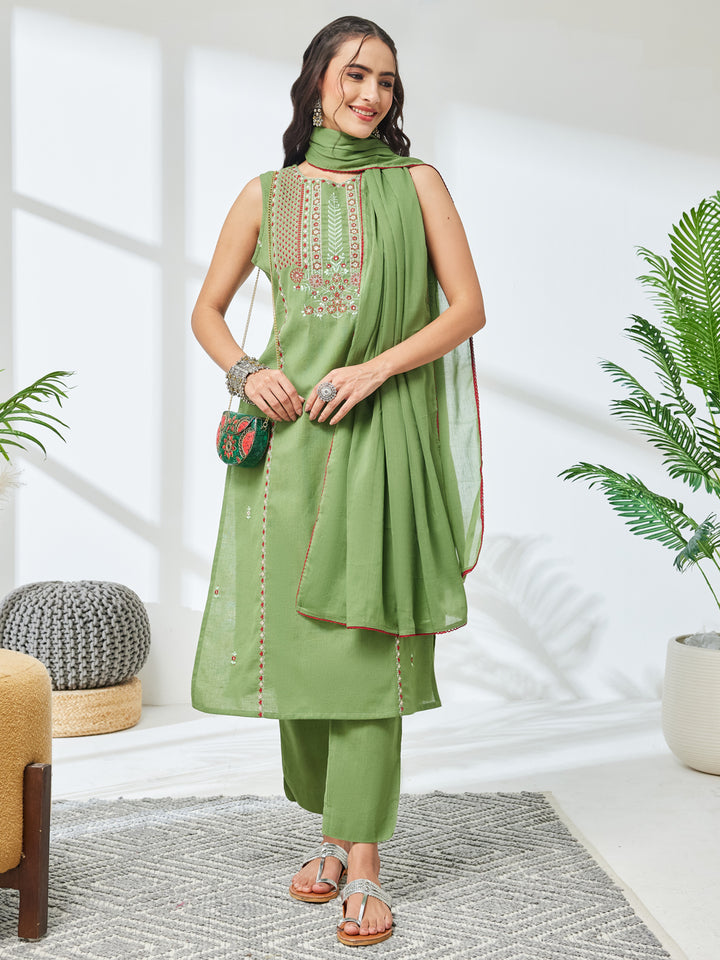 Green 3-Piece Kurta Set