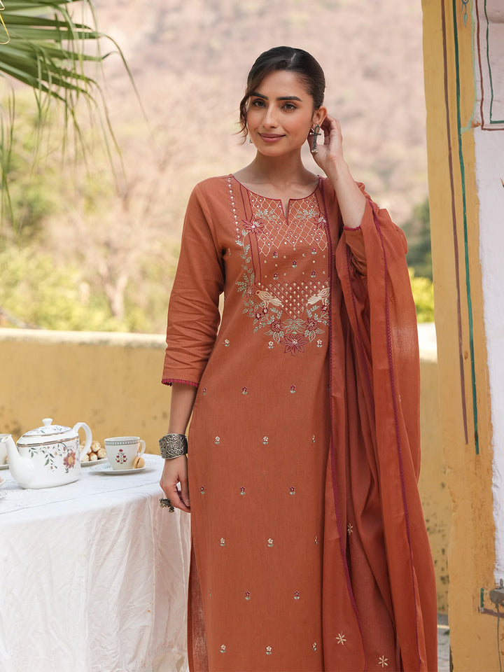 Red 3-Piece Kurta Set