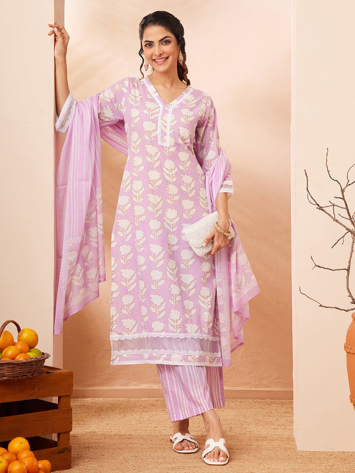 Purple 3-Piece Kurta Set