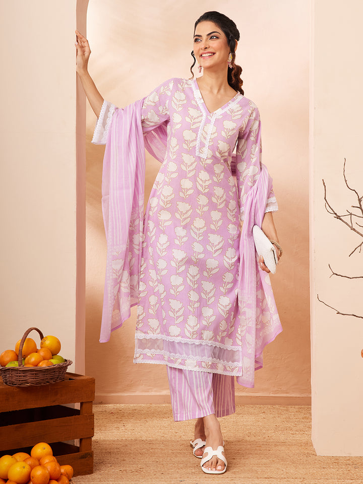 Purple 3-Piece Kurta Set
