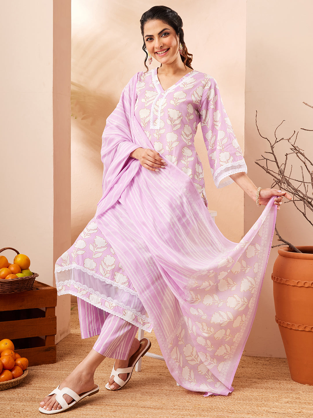 Purple 3-Piece Kurta Set