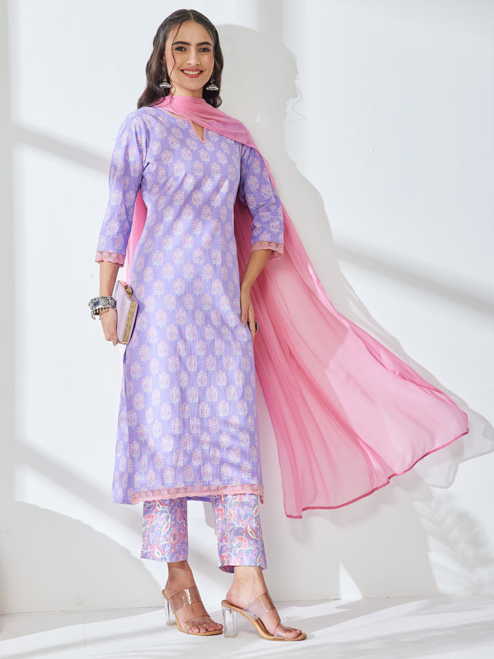 Purple 3-Piece Kurta Set