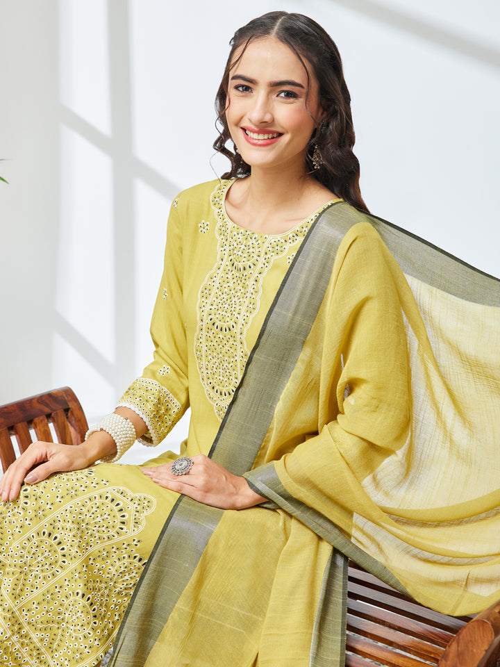 Green 3-Piece Kurta Set