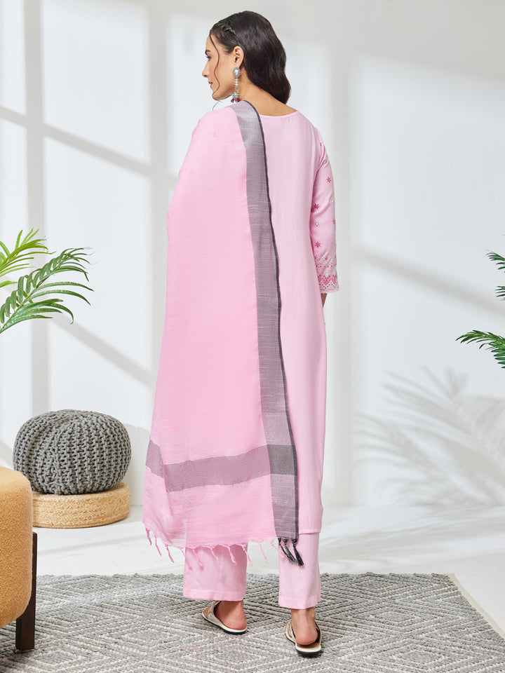Pink 3-Piece Kurta Set