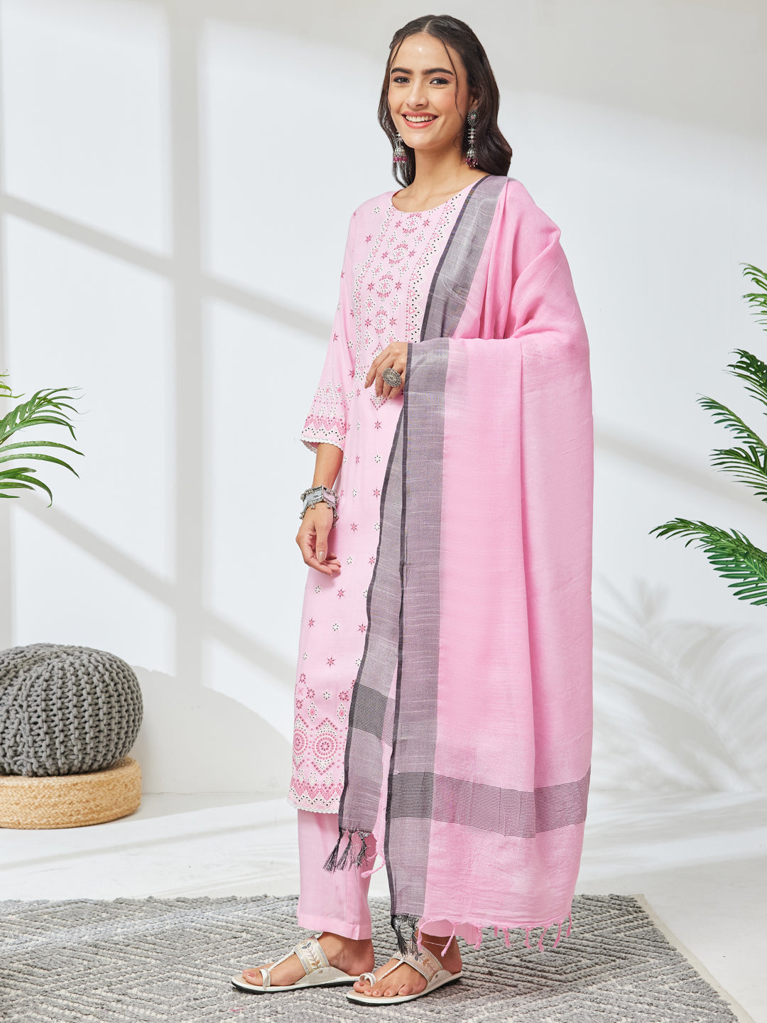 Pink 3-Piece Kurta Set