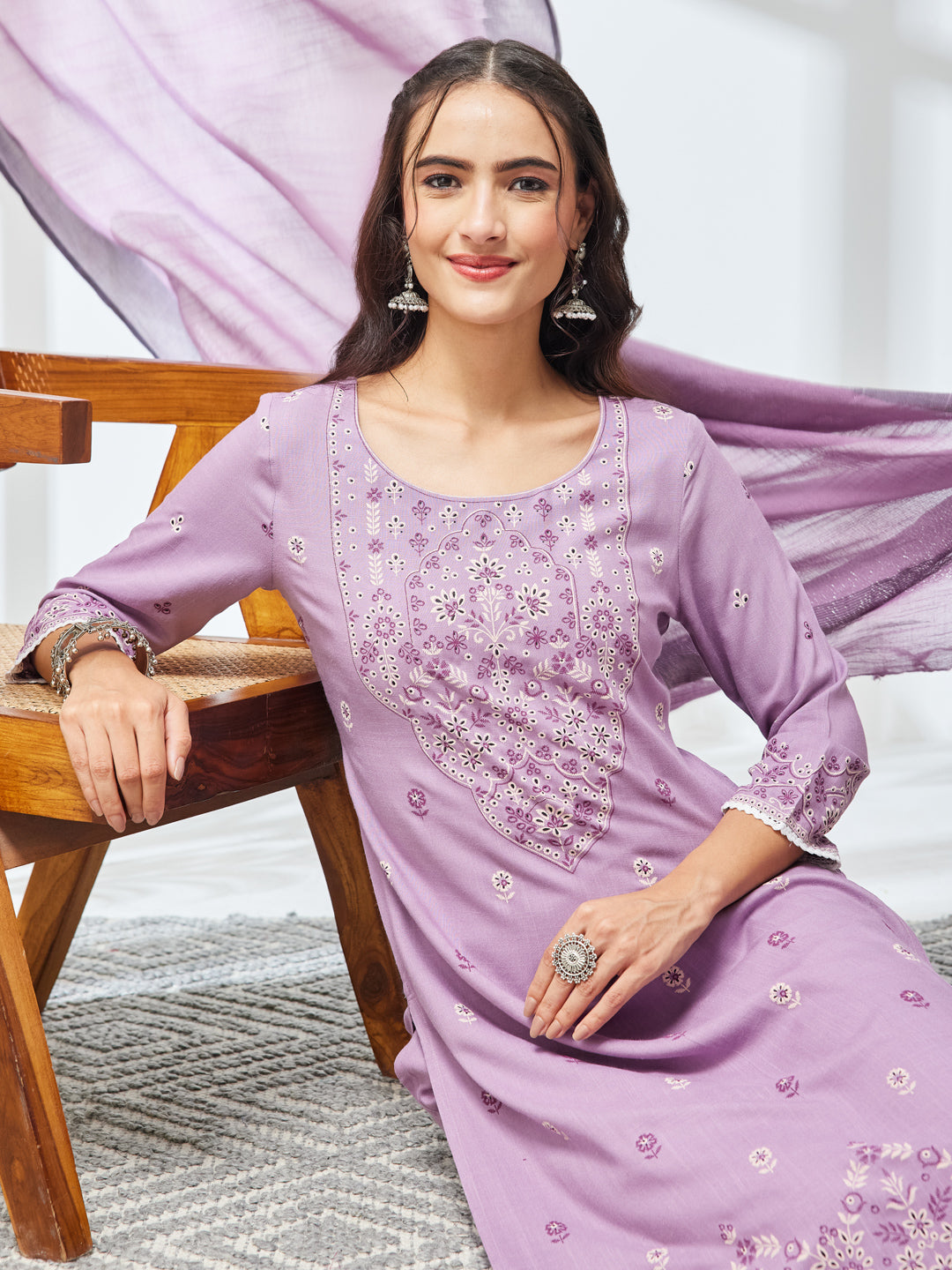 Purple 3-Piece Kurta Set