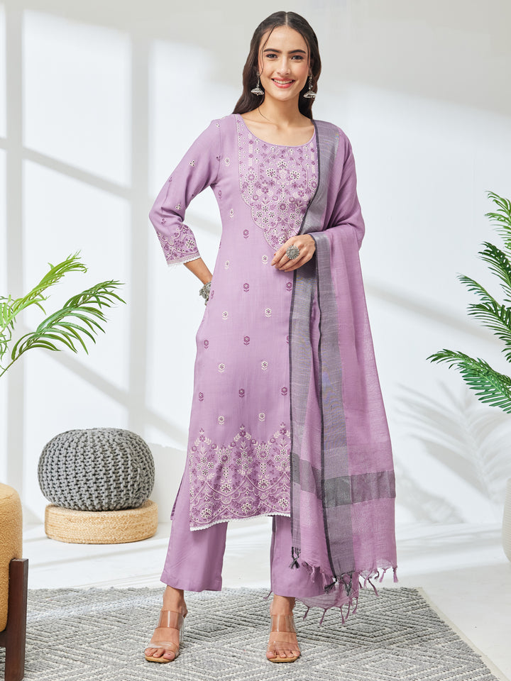 Purple 3-Piece Kurta Set