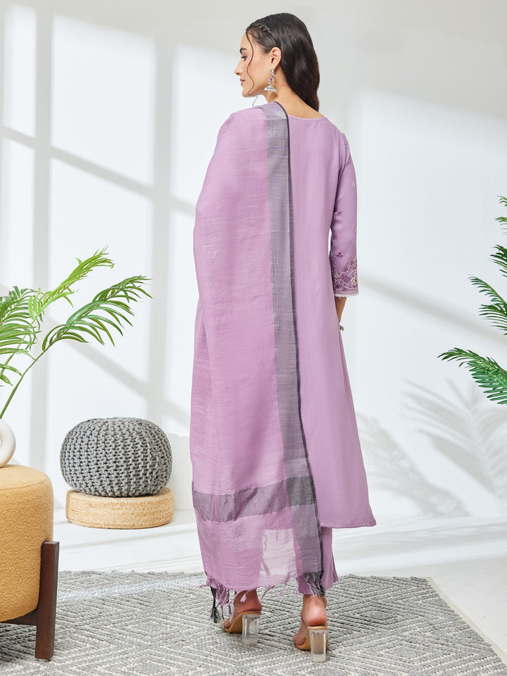 Purple 3-Piece Kurta Set