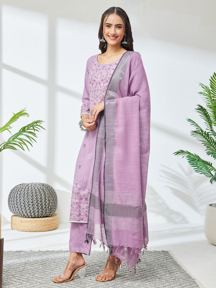 Purple 3-Piece Kurta Set
