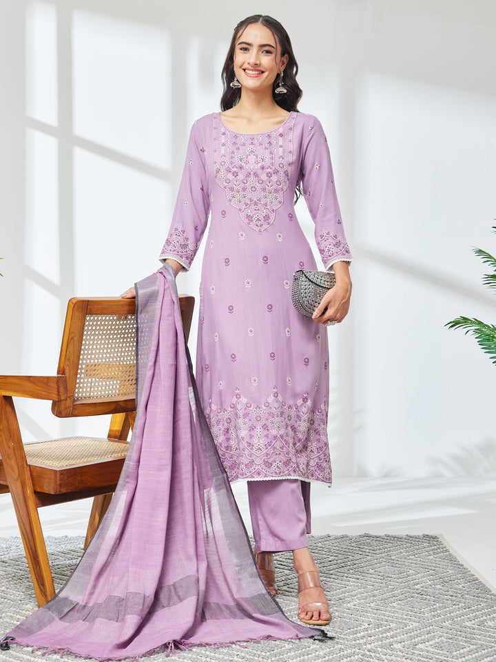 Purple 3-Piece Kurta Set