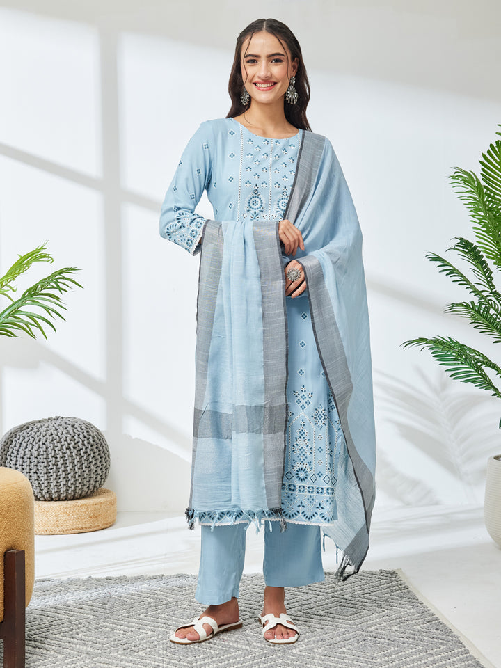 Blue 3-Piece Kurta Set