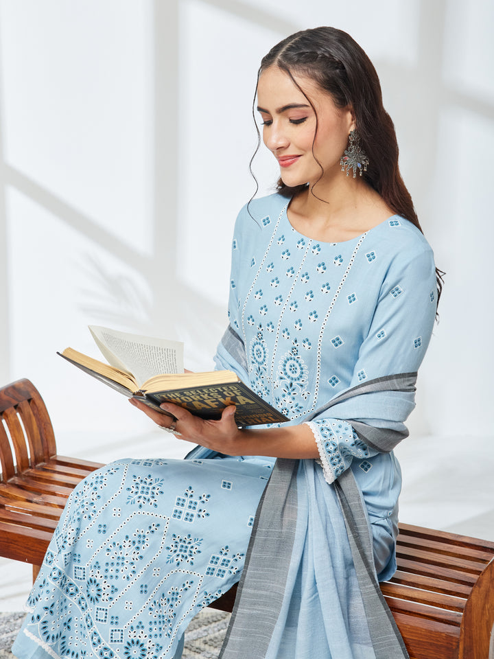 Blue 3-Piece Kurta Set