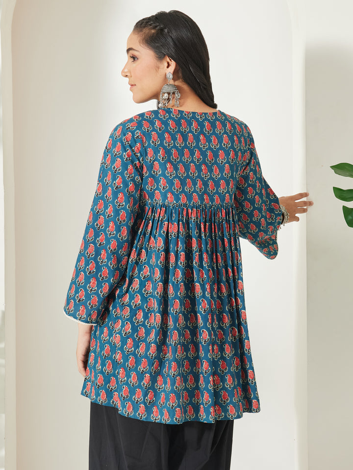Teal Paisley A-Line Tunic