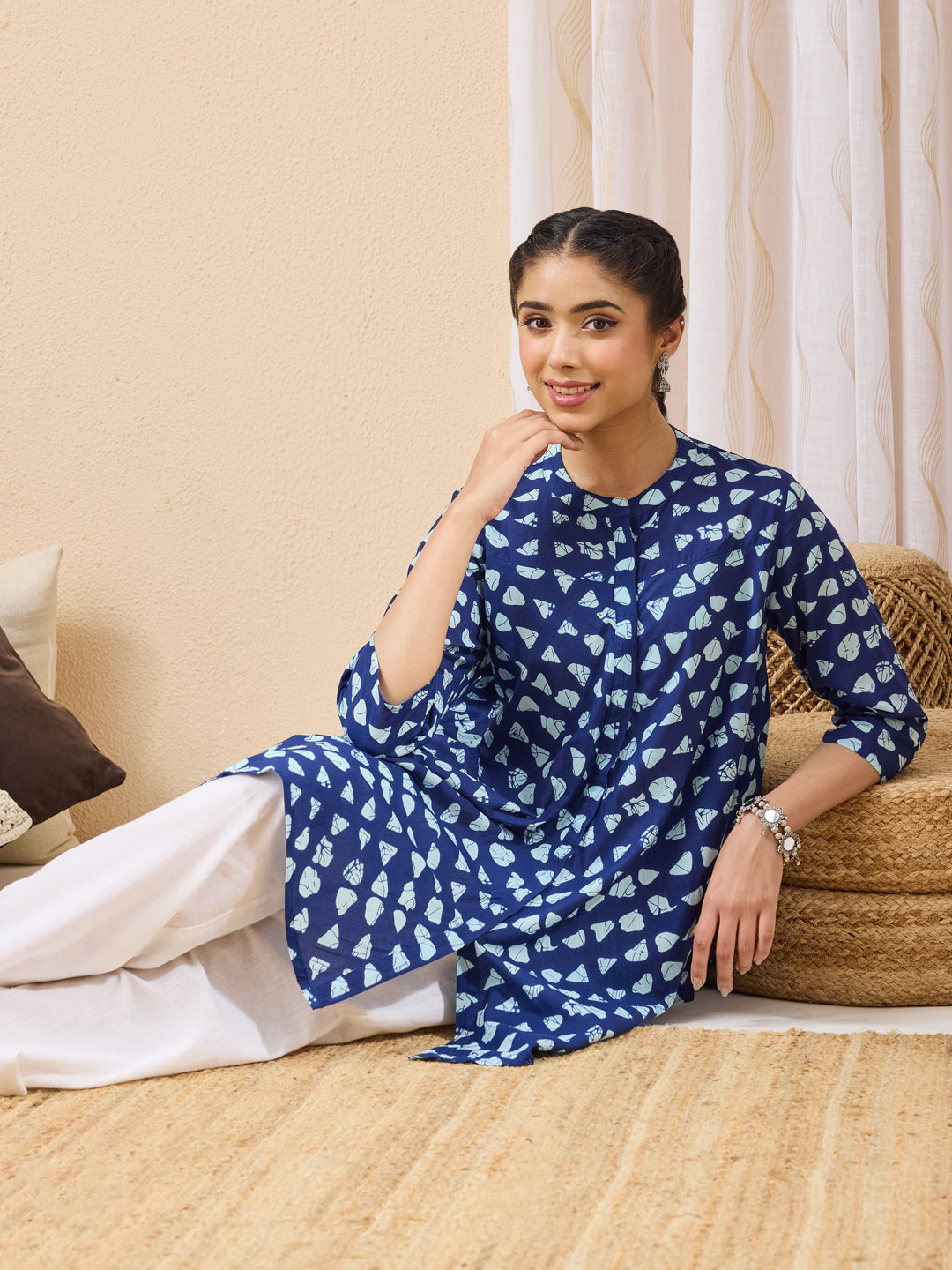 Blue Batik A-Line Tunic