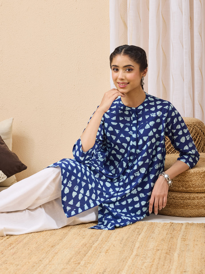 Blue Batik A-Line Tunic