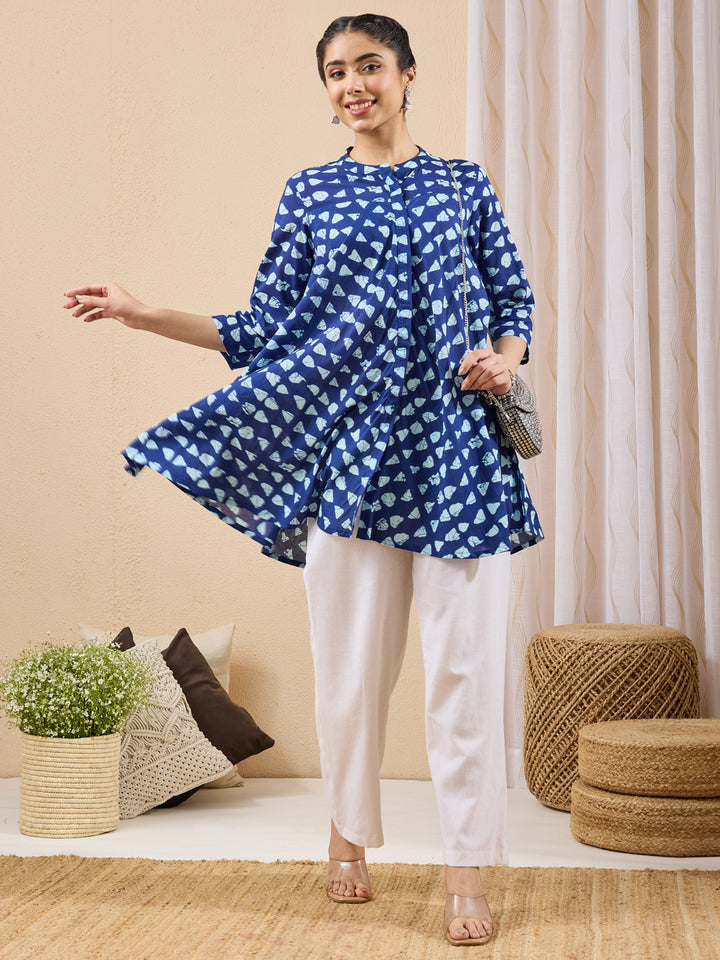 Blue Batik A-Line Tunic