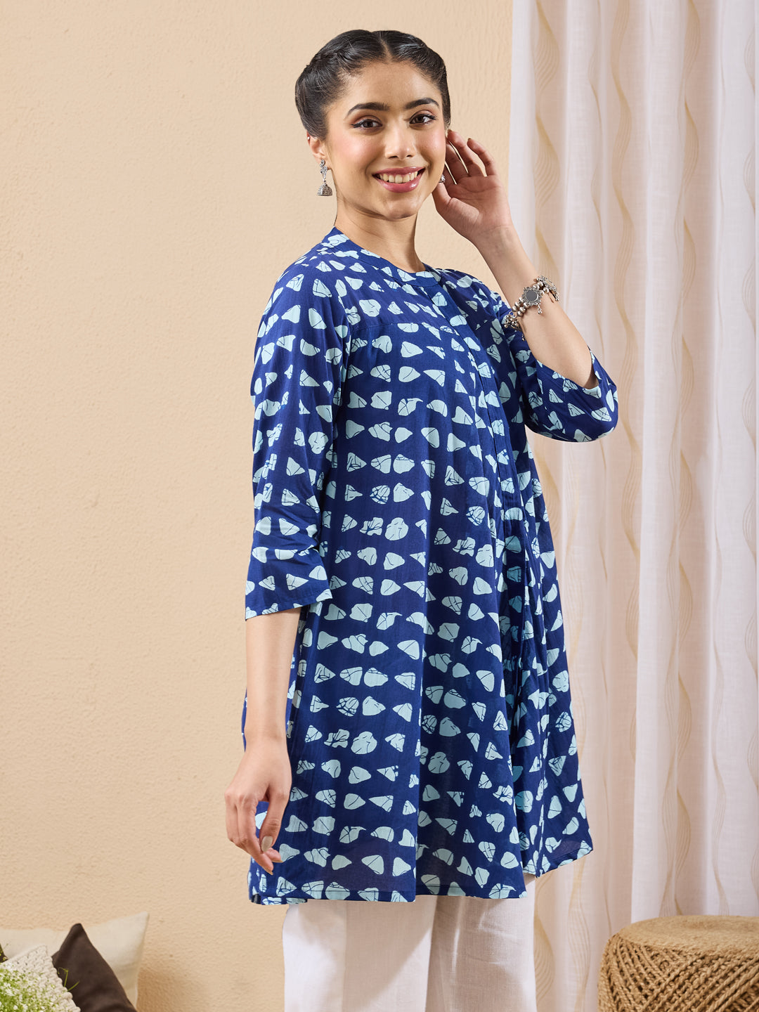 Blue Batik A-Line Tunic