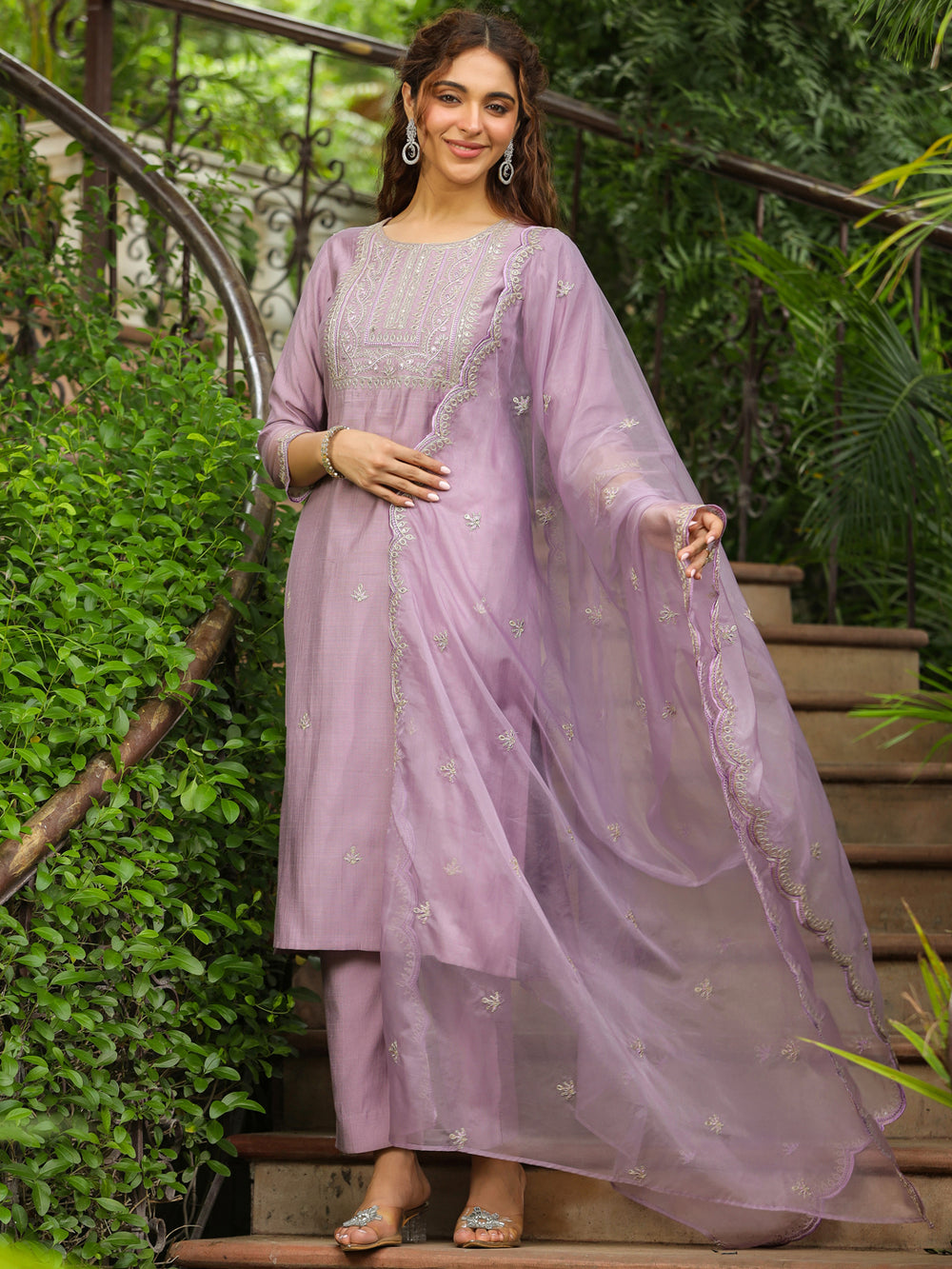 Lavender-Silk-Blend-Straight-Solid-3-Piece-Kurta-Set