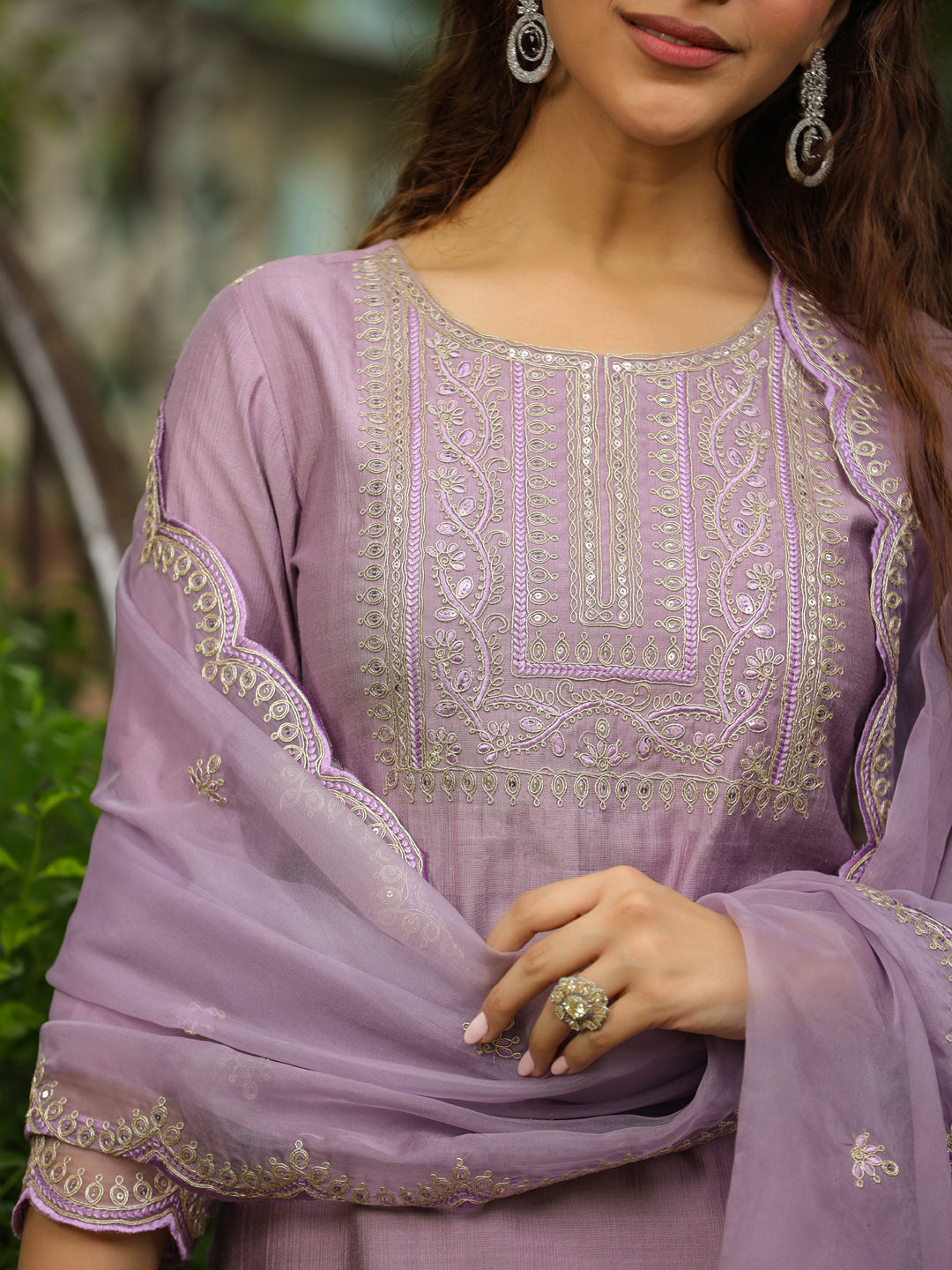 Lavender-Silk-Blend-Straight-Solid-3-Piece-Kurta-Set