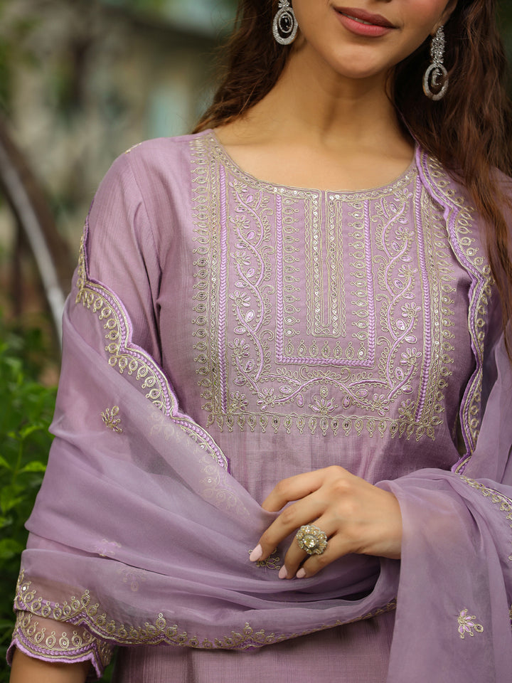 Lavender-Silk-Blend-Straight-Solid-3-Piece-Kurta-Set