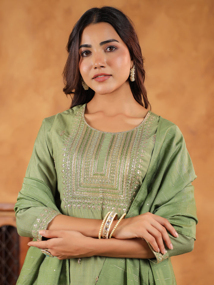 Sage-Silk-Blend-Straight-Embroidered-3-Piece-Kurta-Set