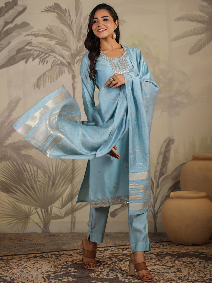 Light-Blue-Chanderi-Straight-Embroidered-3-Piece-Kurta-Set