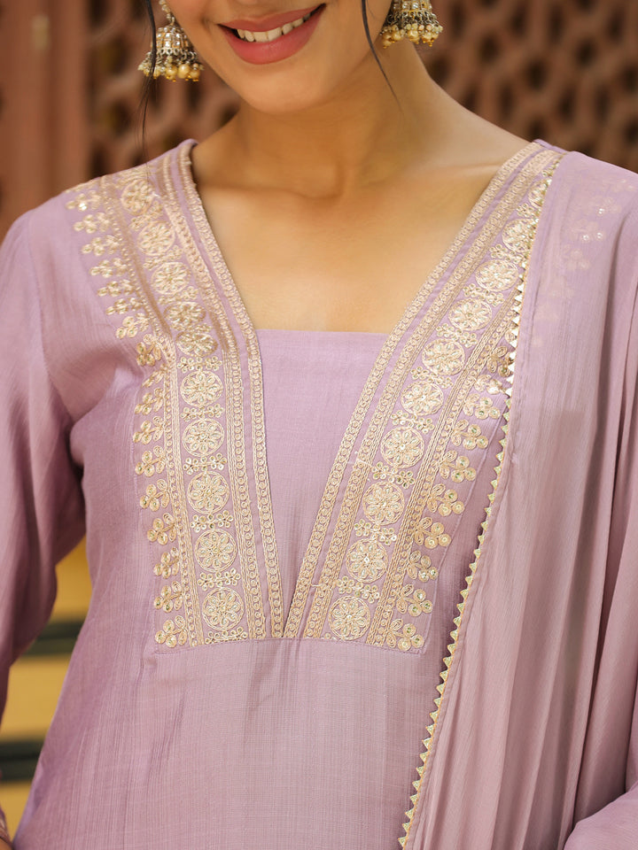Lavender-Silk-Blend-Straight-Embroidered-3-Piece-Kurta-Set