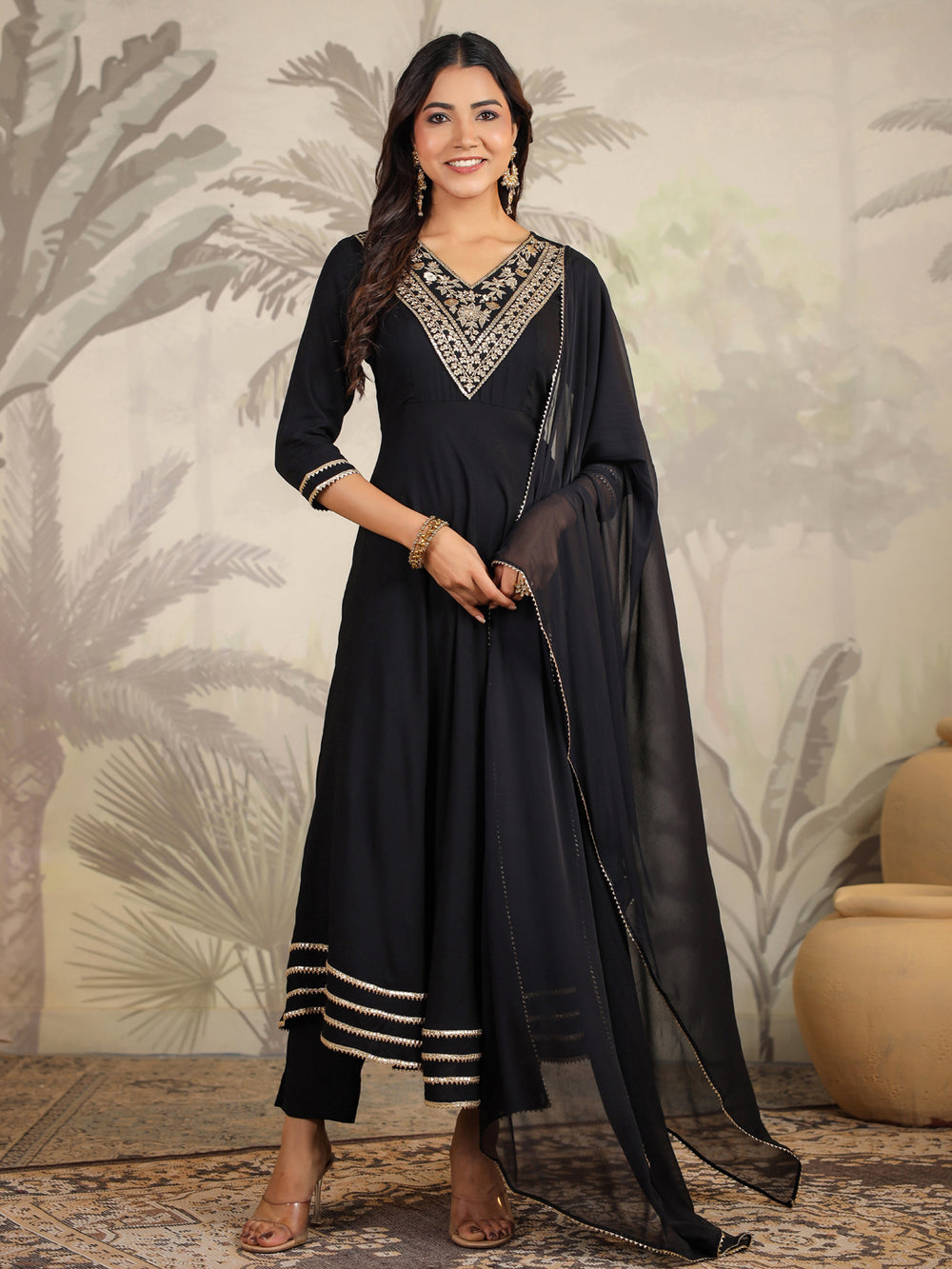 Black-Rayon-Anarkali-Embroidered-3-Piece-Kurta-Set