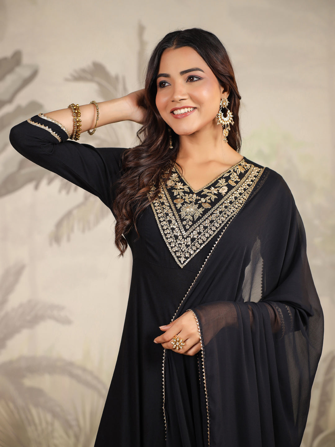 Black-Rayon-Anarkali-Embroidered-3-Piece-Kurta-Set