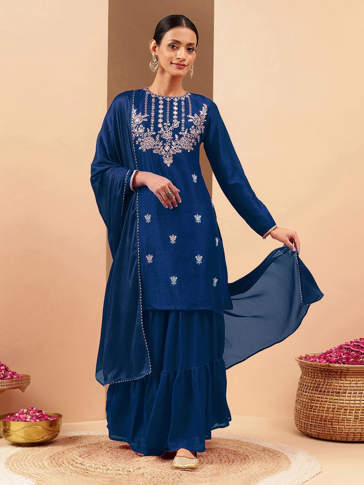 Teal 3-Piece Sharara Set