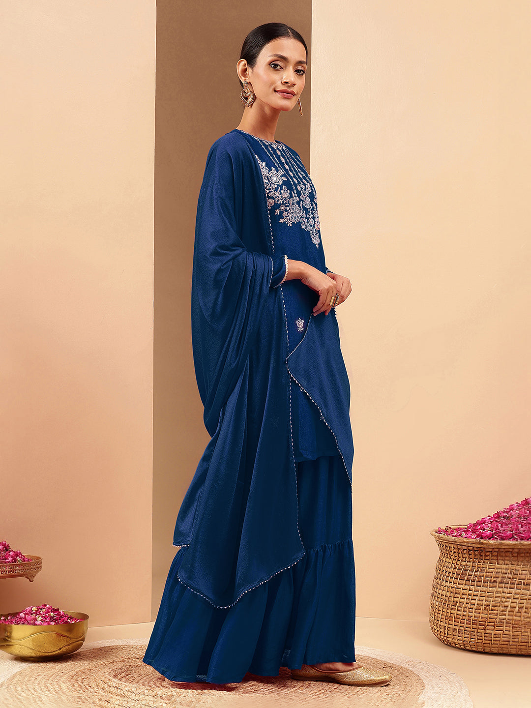 Teal 3-Piece Sharara Set