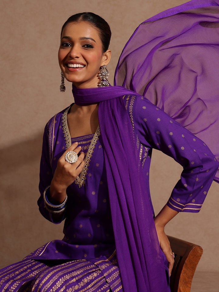 Purple 3-Piece Sharara Set