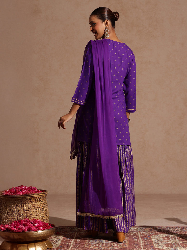 Purple 3-Piece Sharara Set