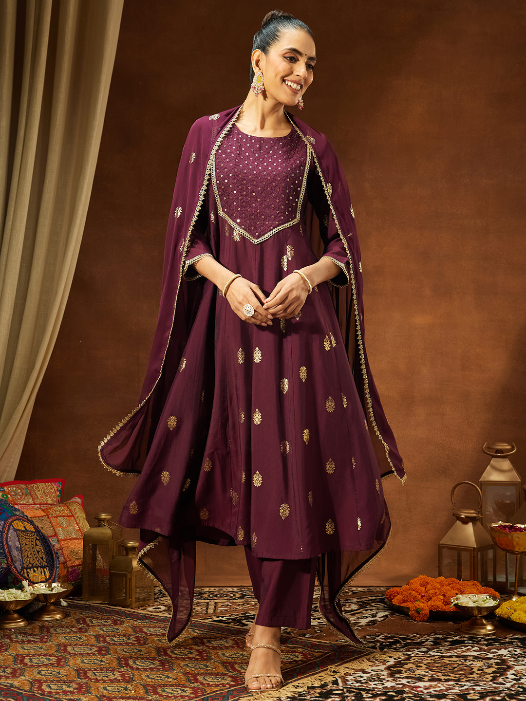 Red 3-Piece Kurta Set