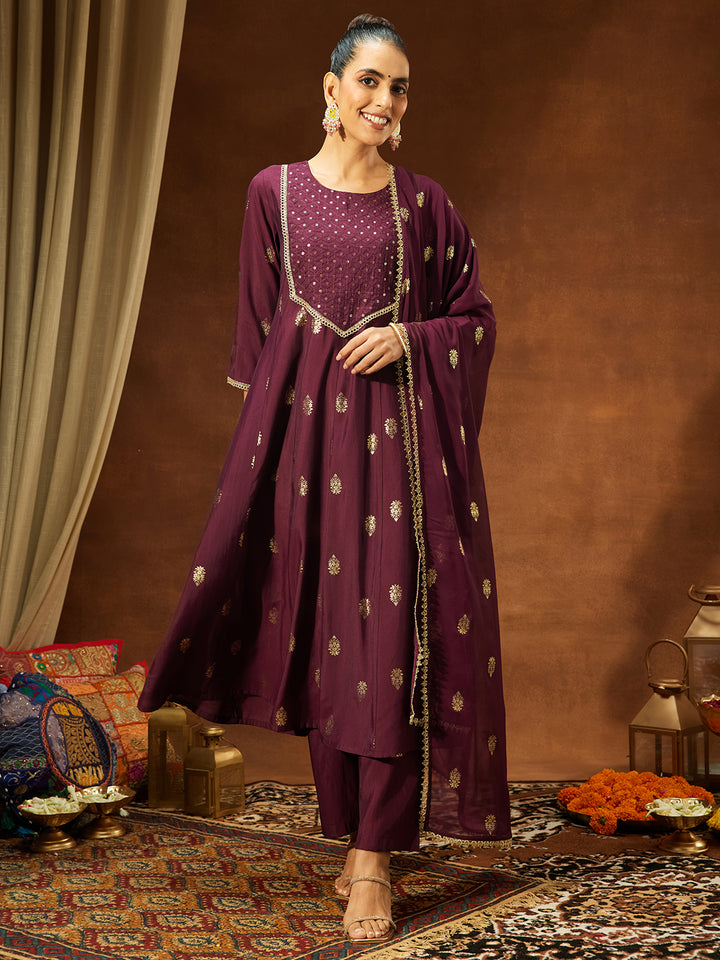 Red 3-Piece Kurta Set