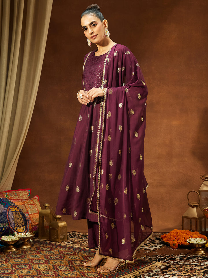 Red 3-Piece Kurta Set
